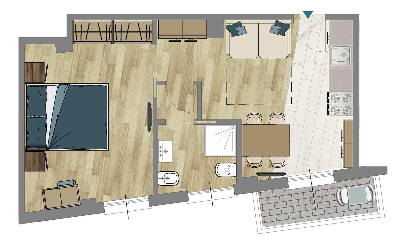 Appartamento con Balcone e Vista Mare